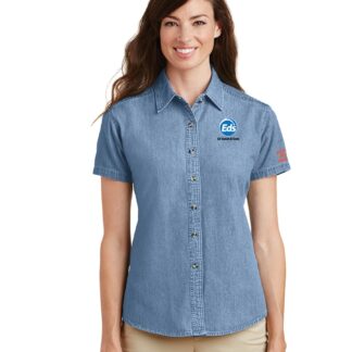 Ladies Short Sleeve Denim Shirt