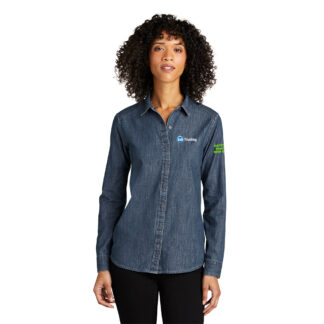 Port Authority Ladies Trucking Long Sleeve Perfect Denim Shirt