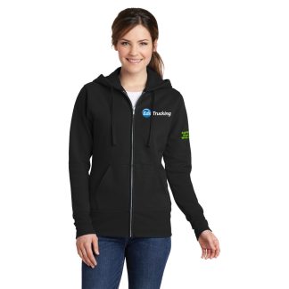 Trucking Port and Co. Ladies Fleece Full Zip Hooded Sweatshirt